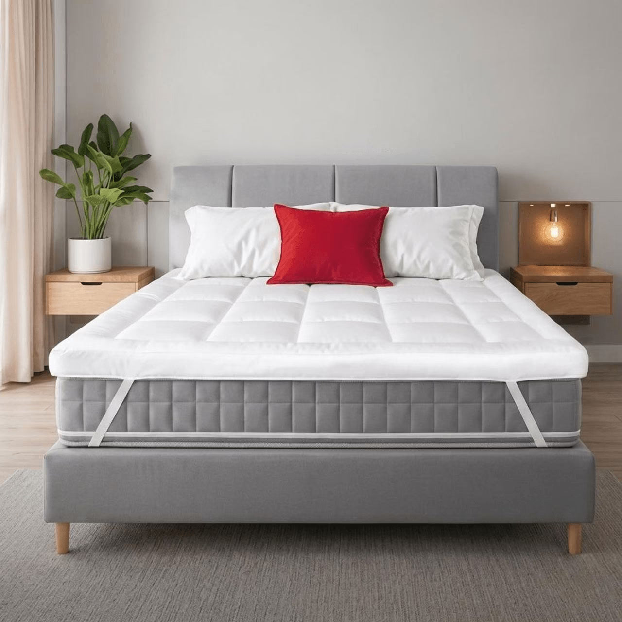 Double Mattress Topper - Luxurious, Plushy, & Firm (137 × 190 cm)