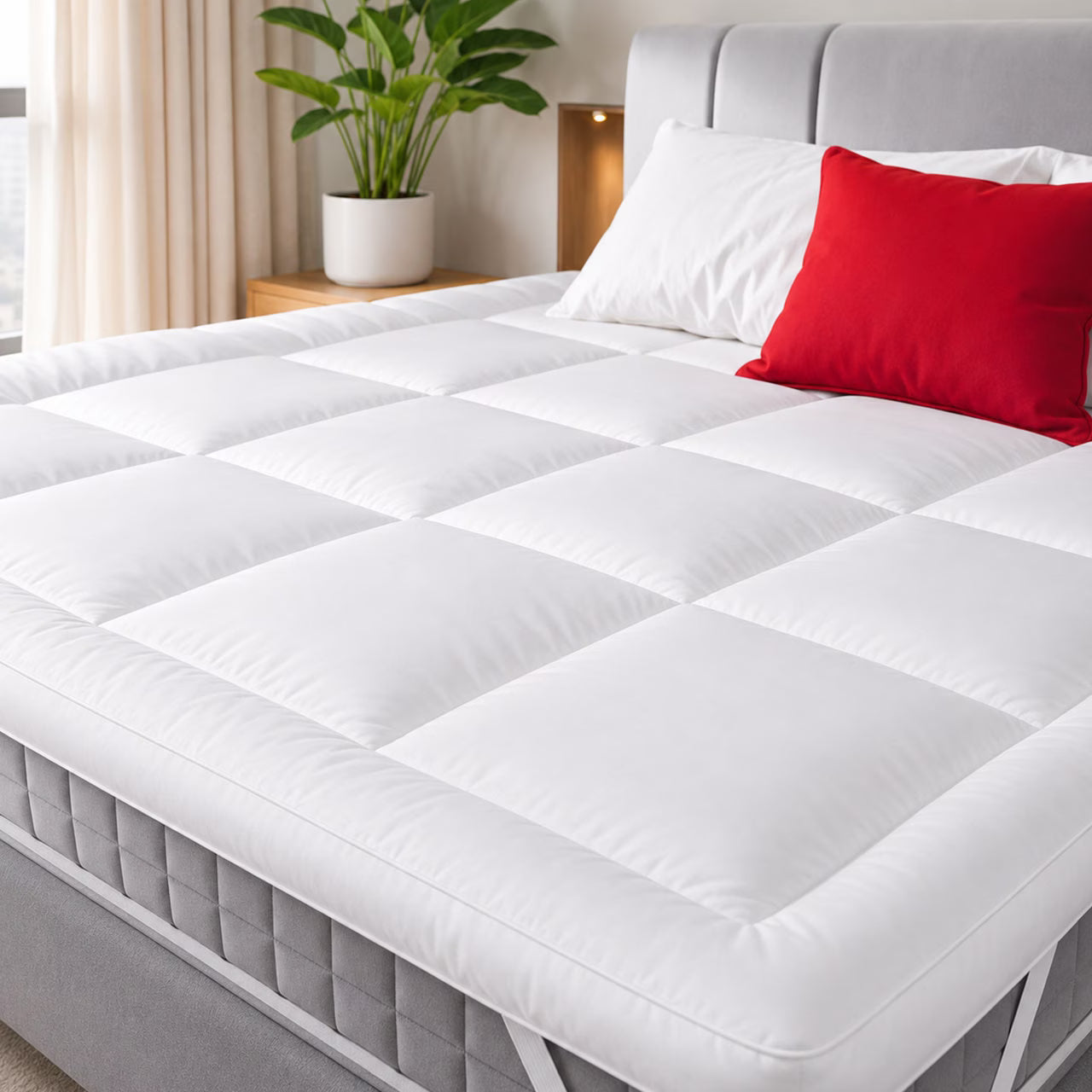 Double Mattress Topper - Luxurious, Plushy, & Firm (137 × 190 cm)