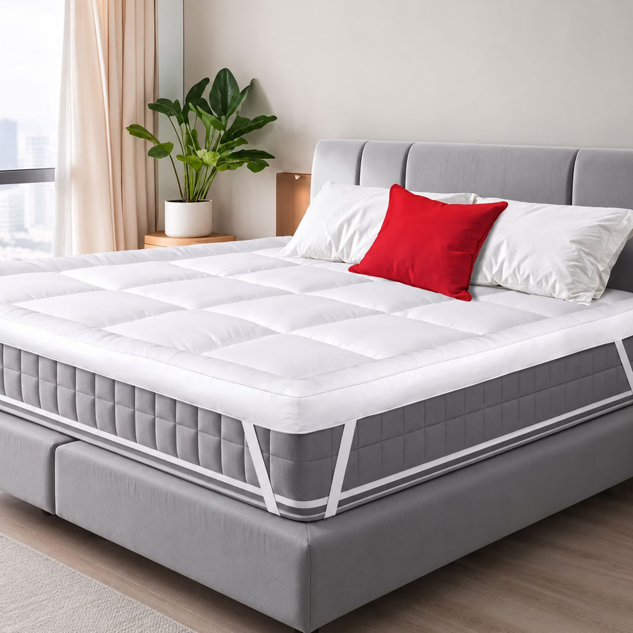 Double Mattress Topper - Luxurious, Plushy, & Firm (137 × 190 cm)