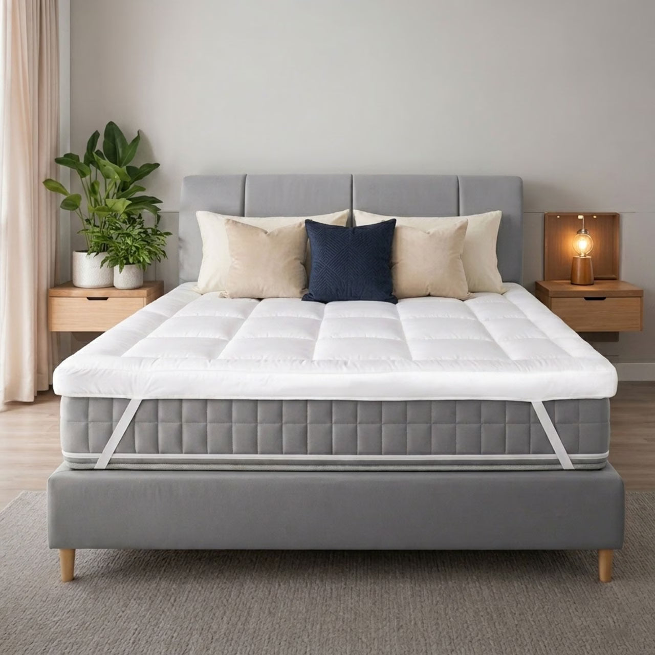 Double Mattress Topper - Luxurious, Plushy, & Firm (137 × 190 cm)